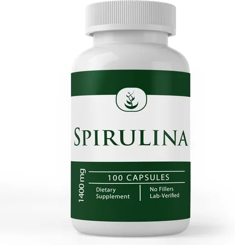 PURE ORIGINAL INGREDIENTS Espirulina (100 Cápsulas) Rica en Ficocianina, Pura