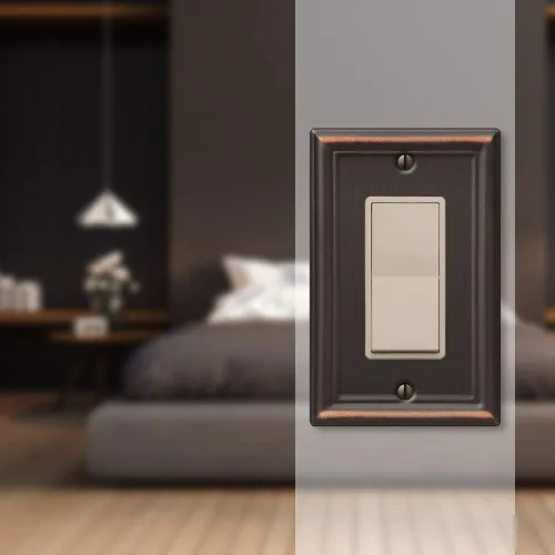 Miniatura 3 de Amerelle 149RDB - Placa de pared Chelsea, 1 interruptor de palanca, acero, bronce envejecido, paquete de 1