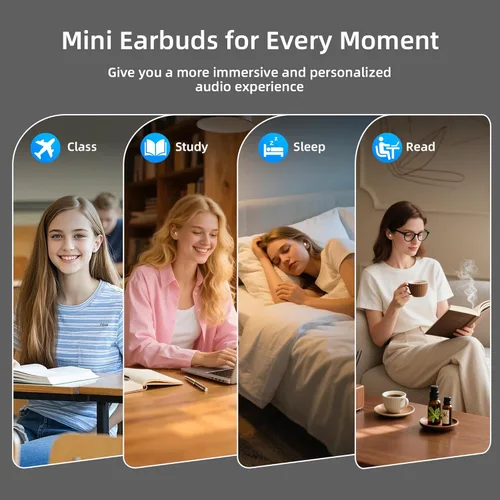 Miniatura 3 de Sleep Earbuds for Side Sleepers,Mini Invisible Wireless Earbuds for Small Ear Canals,Bluetooth 5.4,40H Battery, Noise Blocking,Waterproof,LED Power