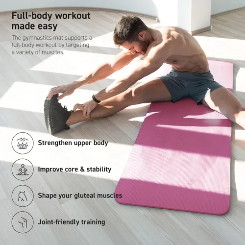Miniatura 5 de MSPORTS Esterilla de yoga premium antideslizante gruesa – Esterilla de ejercicios extra cómoda para entrenamientos en casa, pilates, estiramiento
