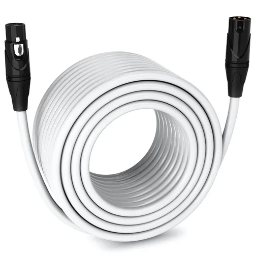 Miniatura 34 de LyxPro Cable de micrófono XLR hembra a macho de ángulo recto de 3 pines de 1.5 pies para altavoces amplificados, interfaz de audio, rendimiento