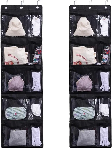 Miniatura 10 de Organizador semanal de ropa infantil para actividades diarias, almacenamiento portátil de ropa escolar para niños sobre la puerta, con 3 ganchos