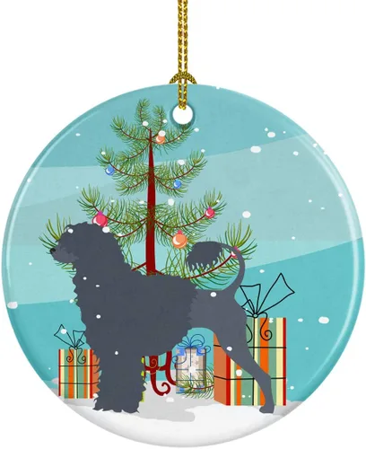 Miniatura 78 de Caroline's Treasures Bulldog inglés «Merry Christmas» adorno de cerámica para árbol de Navidad, decoración colgante para el hogar, Navidad, fiestas