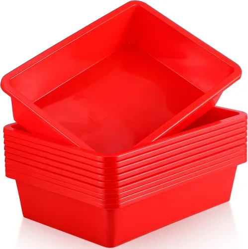 Miniatura 22 de Hoteam Bandeja organizadora de almacenamiento plana, bandeja de papel para aula, organizador de archivos apilable de plástico para escuela, oficina