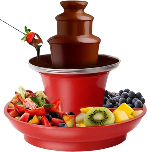 Yosoo Health Gear Fuente de chocolate, máquina de fuente de fondue de chocolate, fondue de chocolate desmontable de 3 niveles para noche de juegos