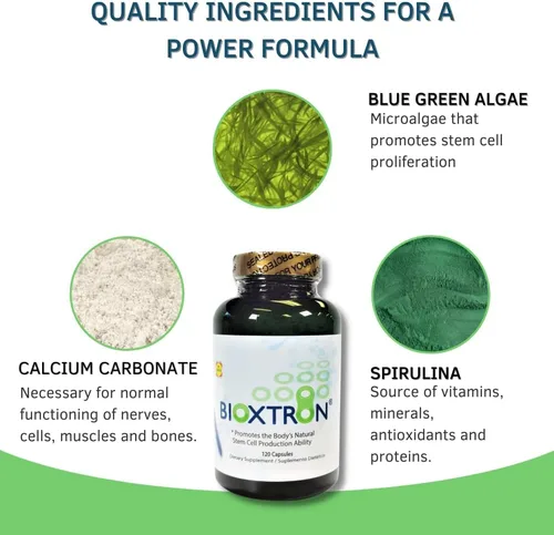 Miniatura 4 de Bioxtron Suplemento natural de células madre AFA - Apoyo articular y dolor muscular - Apoyo del sistema inmunológico - Espirulina de algas verdes