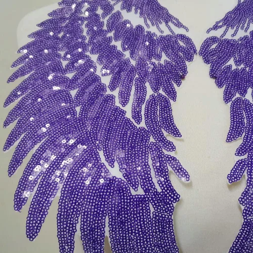Miniatura 2 de 1 par de parches de lentejuelas de alas de ángel doradas y plateadas para ropa, parche bordado para planchar, apliques de accesorios de Navidad
