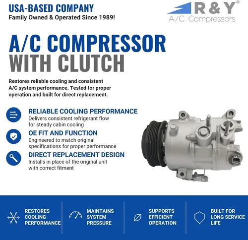 Miniatura 2 de RYC Compresor de aire acondicionado automotriz y embrague de A/C AIG357 (se adapta a Ford Fusion 1.5L, 1.6L 2013, 2014, 2015, 2016, 2017, 2018)