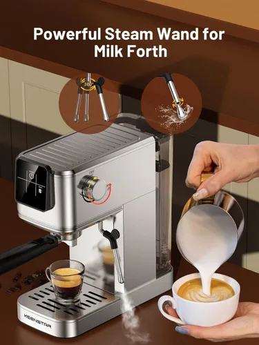 Miniatura 6 de Máquina de espresso KEENSTAR de 20 bares con preparación rápida de café frío, máquina de café caliente y helado, máquina de espresso con espumador