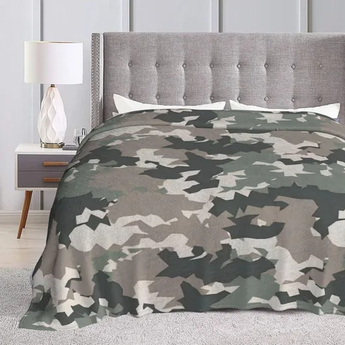 Miniatura 8 de Perinsto Camo Throw Blanket Ultra Soft Warm All Season Camouflage Decorative Fleece Blankets for Bed Chair Car Sofa Couch Bedroom 50"X40