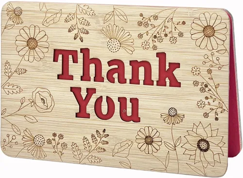 Miniatura 8 de Tarjetas de agradecimiento de madera con sobres, florero en blanco, tarjeta de regalo de Acción de Gracias para profesor, jefe, amigos, familia