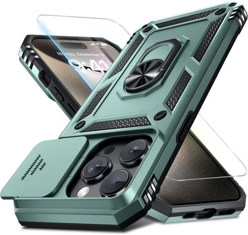 Miniatura 78 de Janmitta - Funda para iPhone 14 Pro con cubierta deslizante para lente de cámara incorporada + protector de pantalla, funda de cuerpo completo