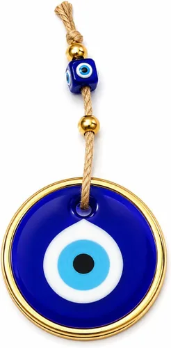 Miniatura 5 de Colgante de pared de cristal azul contra el mal de ojo, amuleto turco hecho a mano para protección del hogar, varios tamaños, decoración de pared