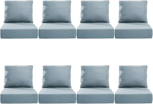 Miniatura 32 de Rilyson Cojines de patio para muebles de exterior, 22 x 24 pulgadas, respaldo alto y asiento profundo, cojín de exterior para sillas de patio, sofá