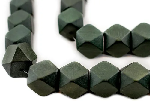 Miniatura 35 de TheBeadChest - Cuentas de madera de cubo sin esquinas azul azul: cuentas orgánicas naturales de corte de diamante de 0.787 in para la fabricación