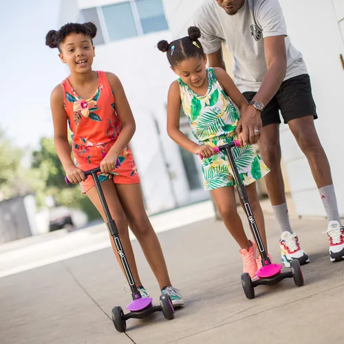 Miniatura 6 de 6KU - Patinete para niños de 3 a 10 años con ruedas flash, scooter infantil de 4 alturas ajustables, ruedas LED de poliuretano extra anchas, scooter