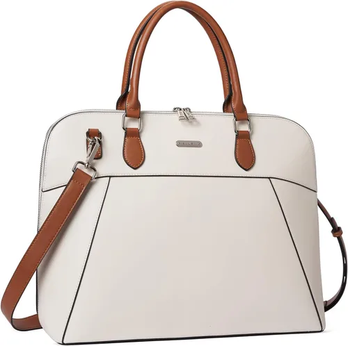 Miniatura 7 de CLUCI Maletín de cuero para mujer 15.6 pulgadas portátil de negocios vintage delgado bolso de hombro de las señoras