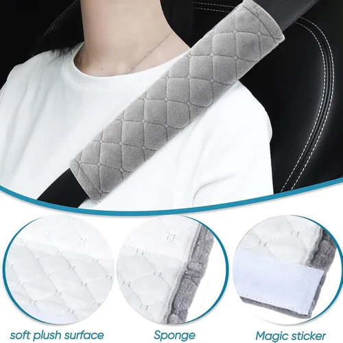 Miniatura 5 de MOONET Protector de cinturón de seguridad para automóvil, almohadilla de arnés universal suave y agradable a la piel para una conducción más cómoda