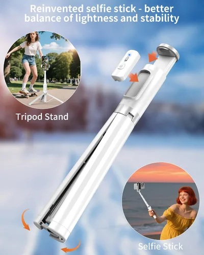 Miniatura 2 de Trípode para selfie Stick – Trípode para iPhone con control remoto, soporte ligero para teléfono Android, soporte extensible compatible con todos