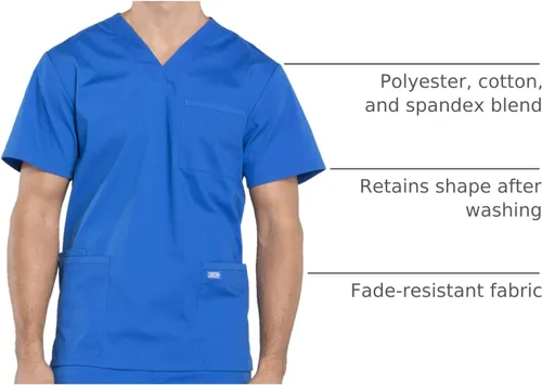 Miniatura 54 de Cherokee WW Professionals WW695 - Camisa de uniforme sanitario para hombre, con cuello en V