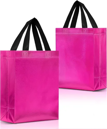 Miniatura 25 de Nush Nush Bolsas de regalo azules de tamaño mediano – Juego de 12 bolsas de regalo reutilizables azules brillantes con asas – Ideal para recuerdos