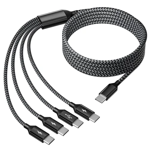 Miniatura 22 de Cable de carga múltiple USB C Splitter 1 paquete, cable de carga USB A/C a USB C, cable de carga dual tipo C, cable de carga múltiple 4 en 2 con 4