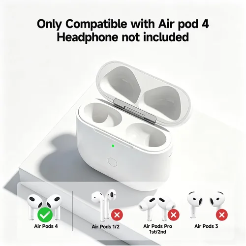 Miniatura 3 de Funda de carga inalámbrica para AirPods de 4ª generación con puerto de carga tipo C, funda de repuesto para cargador Airpod 4 con botón de Funda