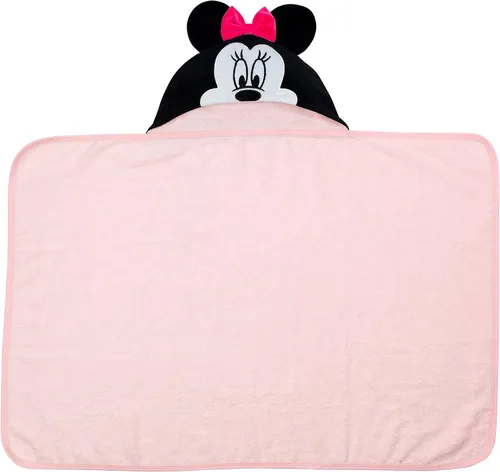 Miniatura 5 de Lambs & Ivy Toalla de baño con capucha para bebé Minnie Mouse de Disney, de algodón rosa