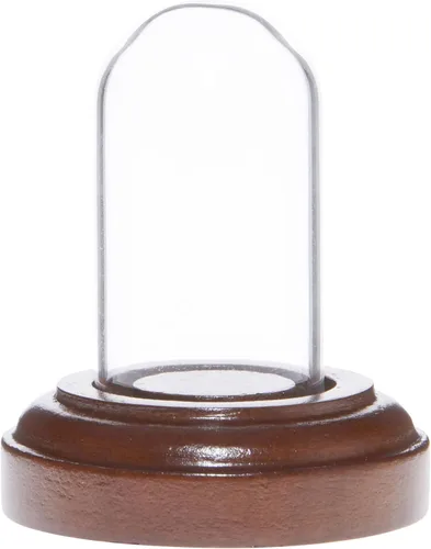 Miniatura 4 de Plymor Miniatura 1" x 2" Mini cristal Display Dome Tiny Cloche (base de chapa de roble)