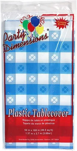 Miniatura 18 de Party Dimensions Rectangular de plástico de 54 x 108 pulgadas, dorado, 1 mantel de mesa, 54 x 108 pulgadas