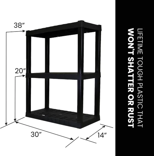 Miniatura 3 de Oskar - Estantes de almacenamiento de plástico resistentes para garaje, cocina, baño, sótano, habitación de los niños, estante organizador apilable