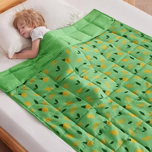 Miniatura 37 de anfie - Manta con peso para niños (40 x 60 pulgadas, 7 lb), manta refrescante para dormir, tamaño de manta ligera, transpirable, con cuentas de Gris