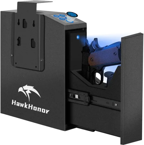 Caja fuerte para pistola, funda de pistola, deslizante biométrico para pistola, para mesita de noche, caja fuerte para pistola para escritorio,