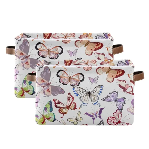 Miniatura 34 de Emelivor ABC - Contenedor de almacenamiento plegable con asa rectangular impermeable ABC Dinosaurios cesta para almacenamiento cubo organizador