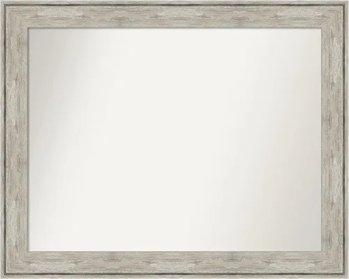 Miniatura 523 de Amanti Art Espejo de baño plateado para sobre fregadero, 28 x 47 pulgadas, espejo rectangular de plata imperial, marco de madera tradicional de gran