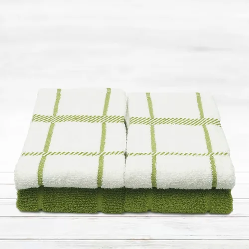 Miniatura 5 de Toallas de cocina de rizo 100% algodón, paquete de 4 unidades de 16 x 26 pulgadas, toallas de cocina súper suaves y absorbentes, perfectas para Verde