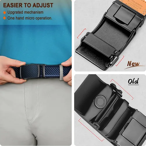 Miniatura 5 de BULLIANT - Cinturón con diseño ajustable de trinquete deslizante para hombre, para usar con pantalón de vestir y camisa Oxford, ajustable a medida