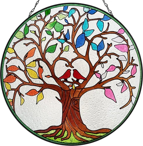 Miniatura 8 de Atrapasoles para colgar vidrieras de 10 pulgadas con panel de vidrio hecho a mano, decoración de ventana, regalo para mamá y abuela