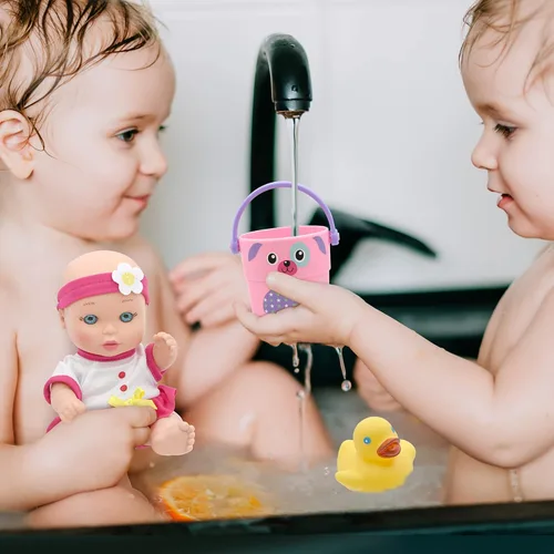 Miniatura 5 de Magic Nursery: Love Buckets - Juego de muñecas de bebé de 8 pulgadas, juego de New Adventures Bath Time Playset, a partir de 2 años