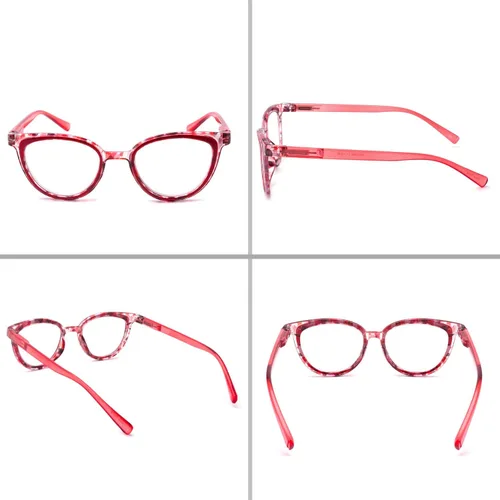 Miniatura 2 de Paquete de 4 lentes de lectura con bloqueo de luz azul, para mujer con bisagras de resorte, antirreflejos, fatiga ocular UV, anteojos de computadora