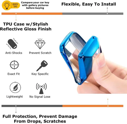 Miniatura 3 de iJDMTOY Funda protectora para llavero de TPU con acabado cromado negro compatible con Mercedes Clase E 2017 en adelante, Clase S 2018 en adelante