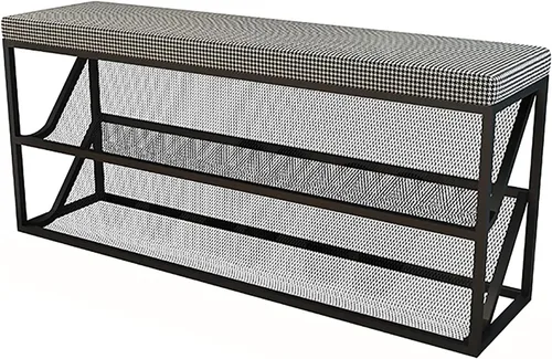 Miniatura 9 de Banco otomano de almacenamiento para pies en el extremo de la cama, banco de zapatos de entrada con cojín cómodo, ③ - Estante organizador de zapatos