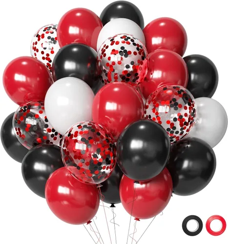 Globos de látex de 12 pulgadas para fiestas del bebé, cumpleaños, boda, fiesta de casino, fiesta de autos de carreras, día de San Valentín, color