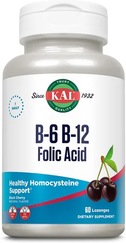 Miniatura 16 de KAL Vitamina B-6 B-12 Ácido Fólico DropIns, Gotas de Suplemento Líquido de Vitamina B, Salud del Corazón, Energía, Soporte de Glóbulos Rojos