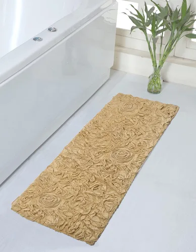 Miniatura 75 de Home Weavers Bell Flower Collection - Tapetes de baño copetudos 100 % algodón, extrasuaves y absorbentes, antideslizantes, lavables a máquina, lino