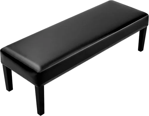 Miniatura 23 de Fuloon - Funda elástica de jacquard para banco de comedor, antipolvo, desmontable, funda para banco lavable, protector de cojín de asiento para Beige