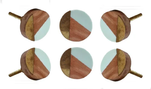 Miniatura 4 de TRINCA-FERRO Juego de 6 pomos de puerta interiores/exteriores para cajón, cajones de aparador, pomos decorativos de cerámica modernos para cocina