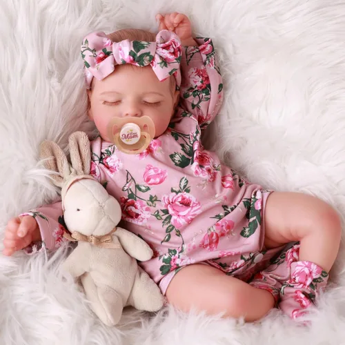 Miniatura 14 de BABESIDE Muñecas de bebé Reborn de 20 pulgadas, muñeca de bebé recién nacida realista con cuerpo posable, muñeca de bebé realista con accesorios