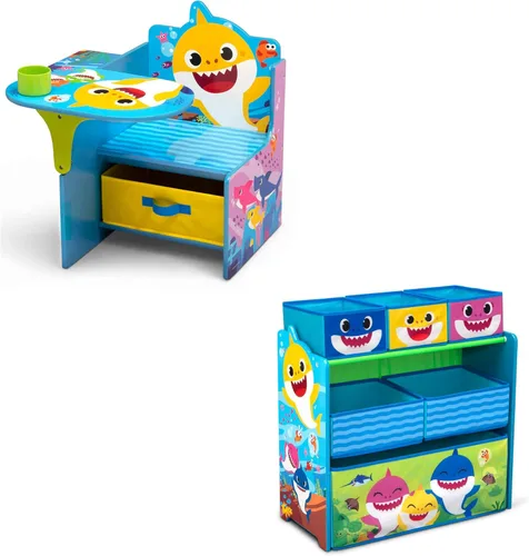 Miniatura 17 de Delta Children - Silla de escritorio con compartimento de almacenamiento + Organizador de almacenamiento de juguetes de 6 compartimentos Design and