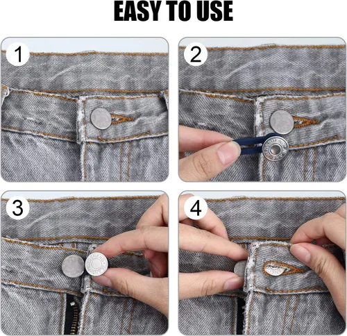 Miniatura 4 de WILLBOND Extensor de pantalones de mezclilla de 19 piezas para hombre, cintura ajustable, extensor de botón para mujeres y hombres, pantalones